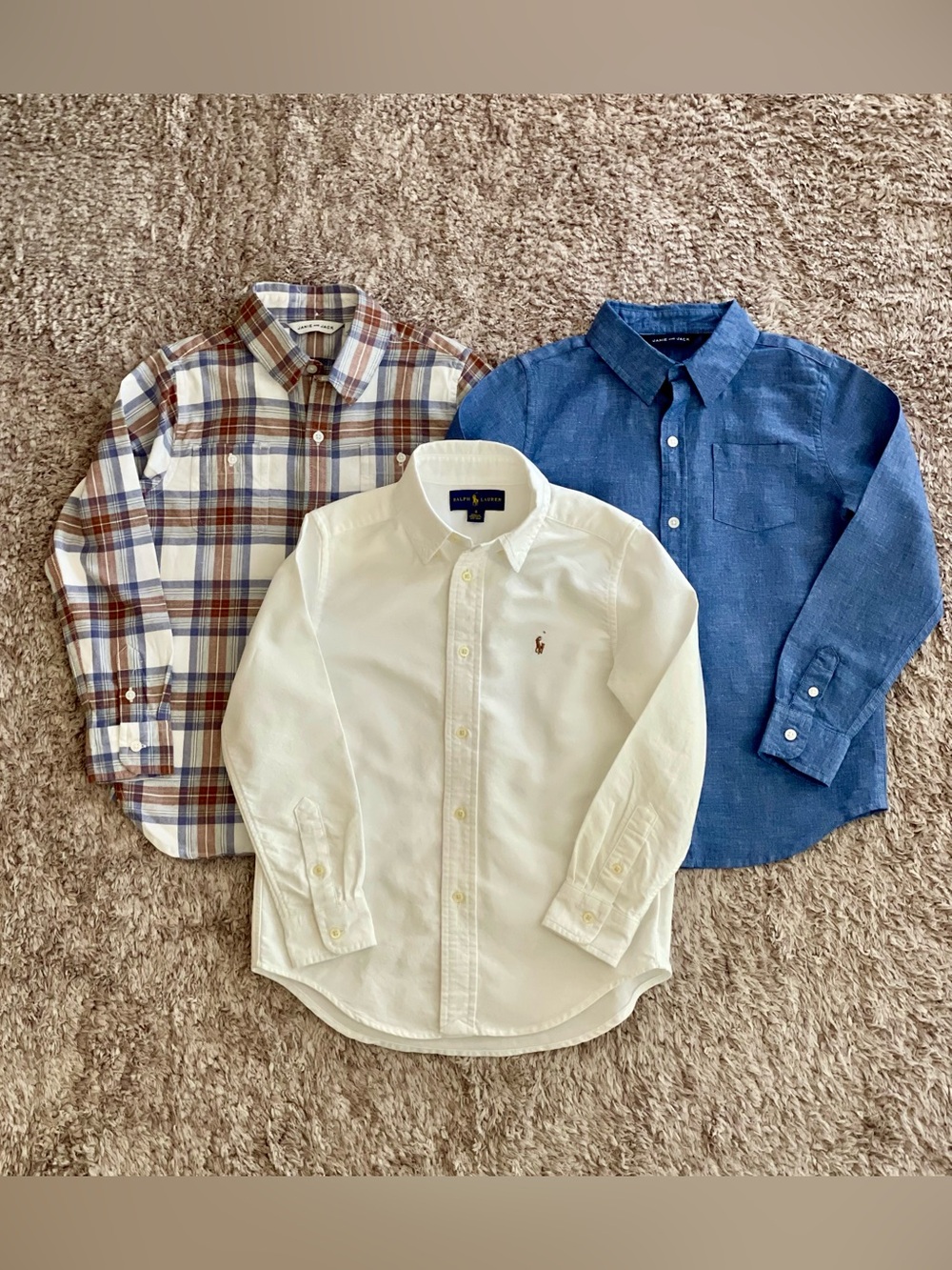 Boys’ Long-Sleeve Button-Down Shirt Bundle – Size 6